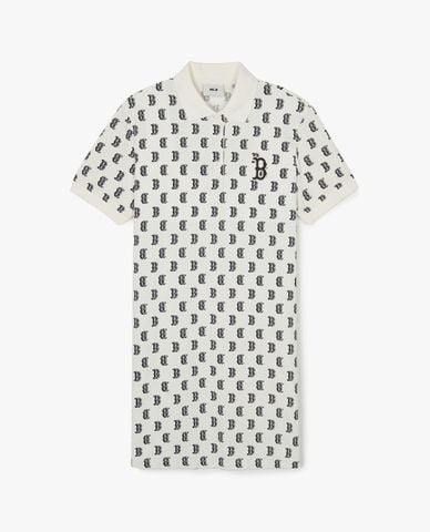  MLB - Đầm polo nữ cổ bẻ tay ngắn mini Mono Monogram Piqué 