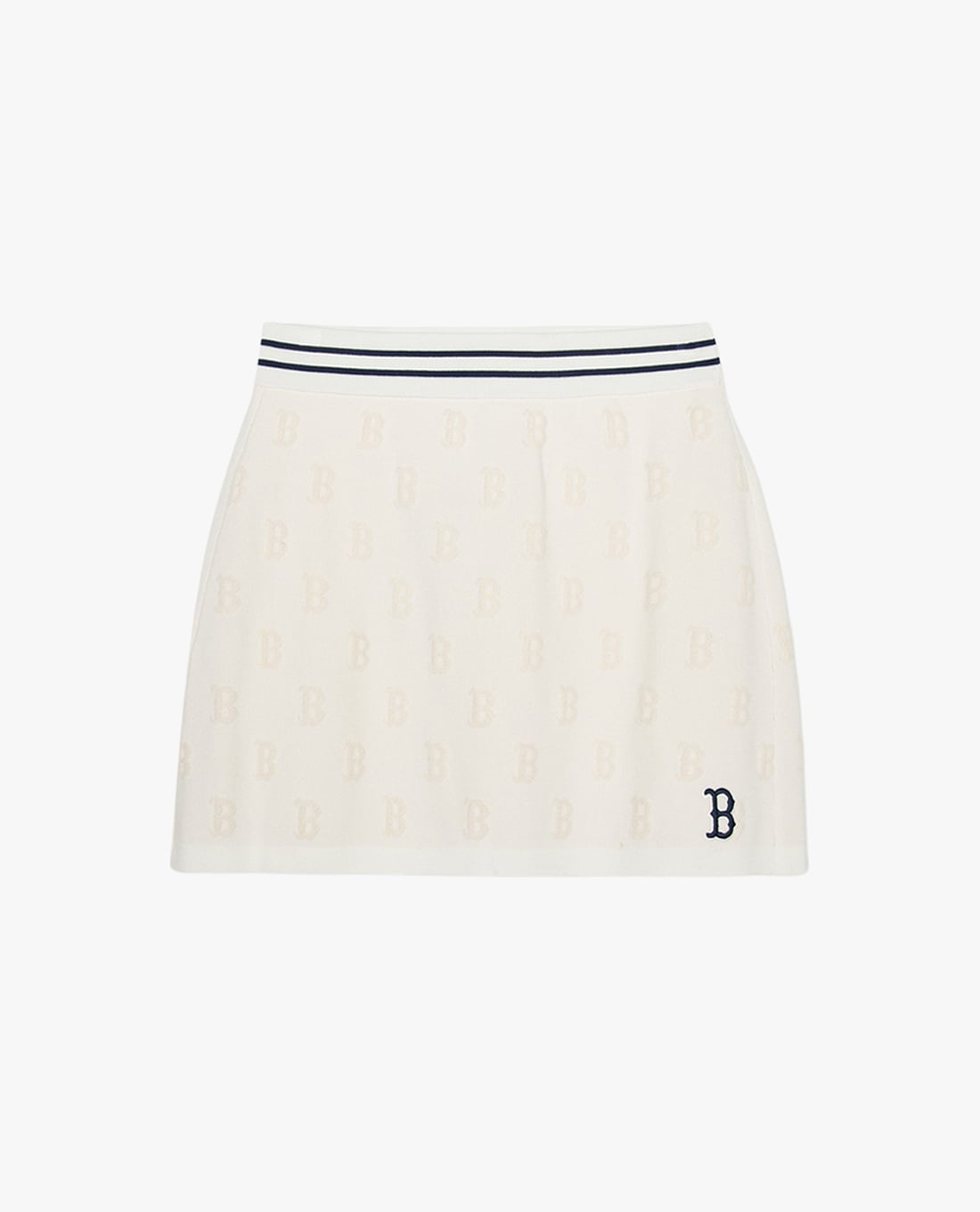 MLB - Chân váy chữ A mini dệt kim Monogram
