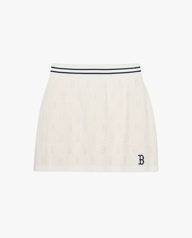  MLB - Chân váy chữ A mini dệt kim Monogram 