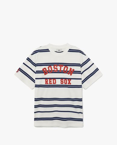  MLB - Áo thun unisex cổ tròn tay ngắn Varsity Stripe Overfit 