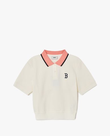  MLB - Áo polo nữ tay ngắn Color Matching Crop Collar 