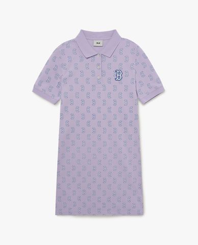  MLB - Đầm polo mini tay ngắn Classic Monogram Collar Dress 