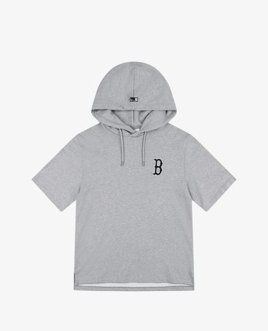  MLB - Áo hoodie tay ngắn phối mũ trùm Mega Logo 