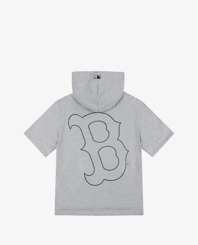  MLB - Áo hoodie tay ngắn phối mũ trùm Mega Logo 