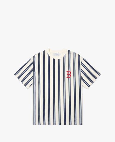  MLB - Áo thun tay ngắn cổ tròn phom suông Ethnic Stripe Mega Overfit 