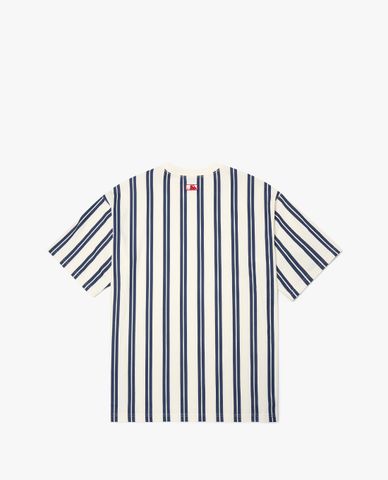  MLB - Áo thun tay ngắn cổ tròn phom suông Ethnic Stripe Mega Overfit 