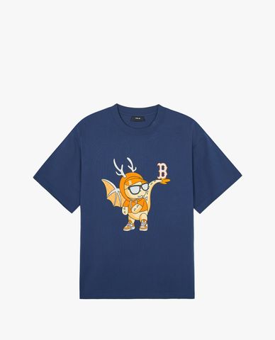  MLB - Áo thun unisex cổ tròn tay ngắn New Year Dragon Overfit 