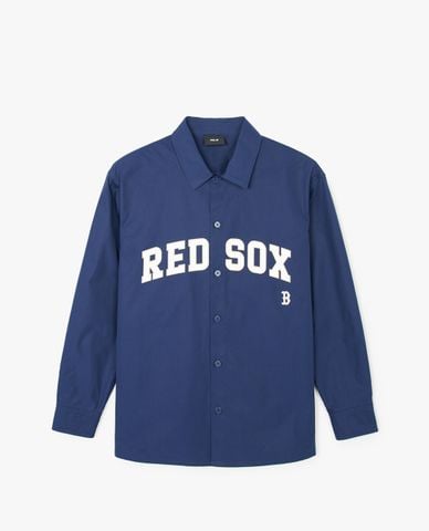  MLB - Áo sơ mi unisex cổ bẻ tay dài Varsity 