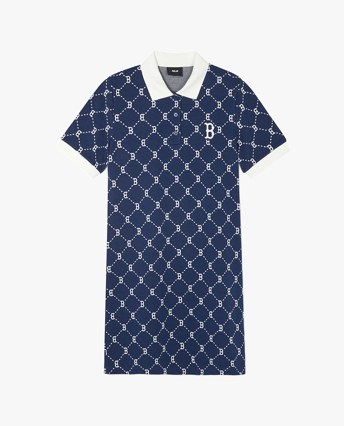 MLB - Đầm polo nữ cổ bẻ tay ngắn mini Diamond Monogram Jacquard Piqué