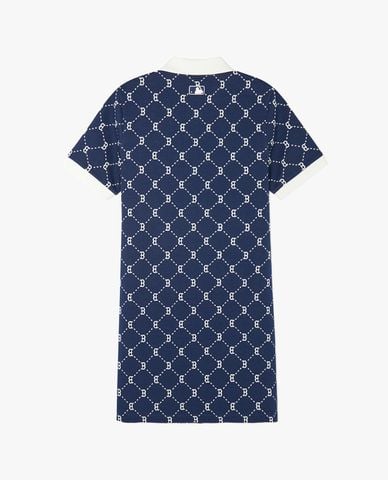 MLB - Đầm polo nữ cổ bẻ tay ngắn mini Diamond Monogram Jacquard Piqué 