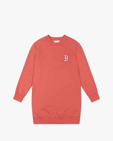  MLB - Đầm mini sweatshirt phom suông tay dài Logo Overfit 