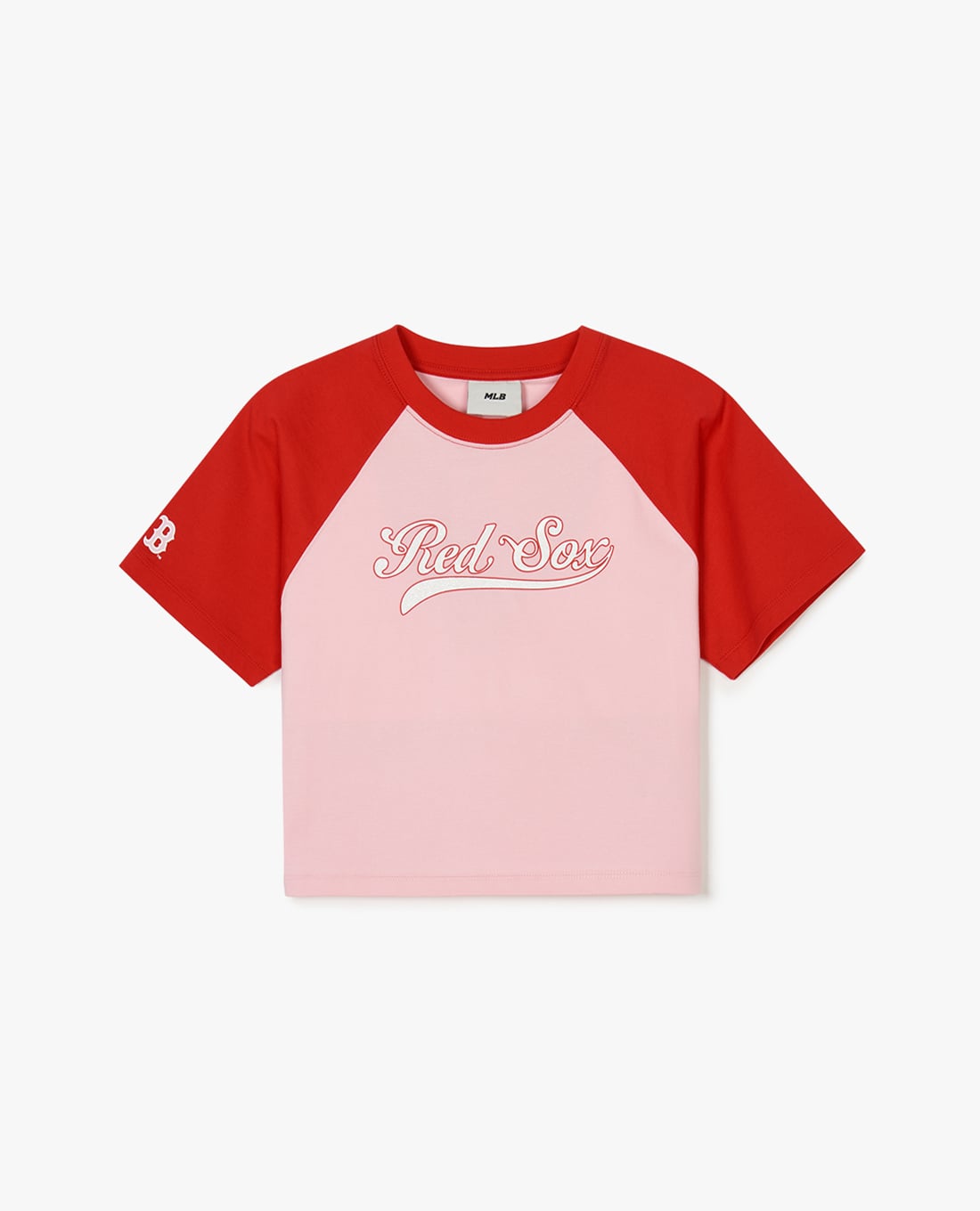 MLB - Áo croptop nữ cổ tròn tay ngắn Varsity Raglan