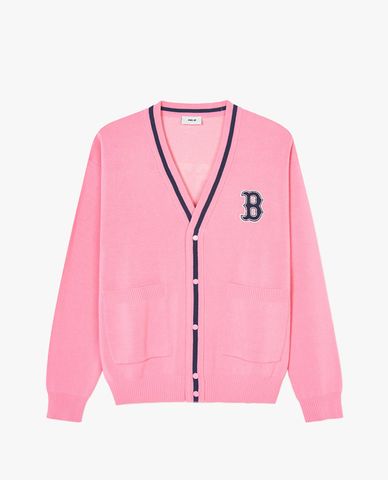  MLB - Áo khoác cardigan unisex cổ V tay dài Varsity Big Logo 