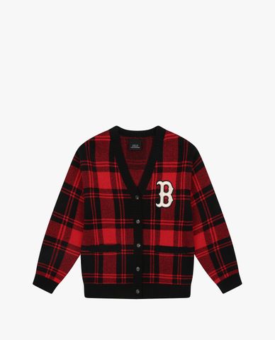  MLB - Áo khoác cardigan sọc caro Check Allover 