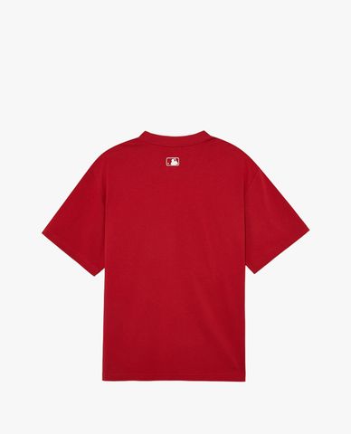  MLB - Áo thun unisex cổ tròn tay ngắn in logo hiện đại 