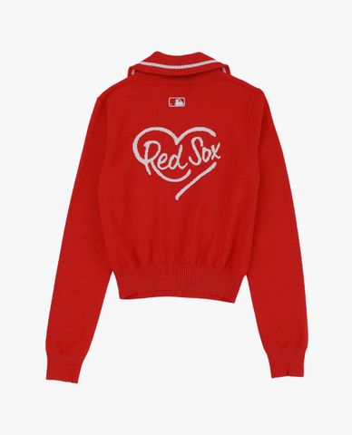  MLB - Áo sweatshirt nữ cổ bẻ tay dài Heart 