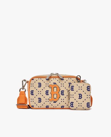  MLB - Túi đeo chéo unisex phom chữ nhật Monogram Jacquard 