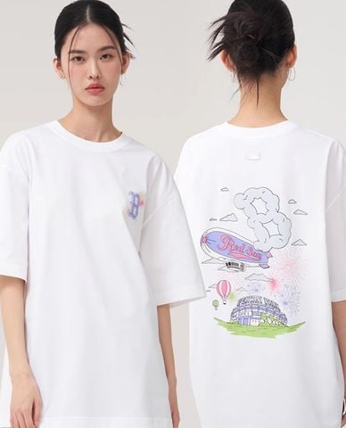  MLB - Áo thun unisex cổ tròn tay ngắn Summer Graphics 