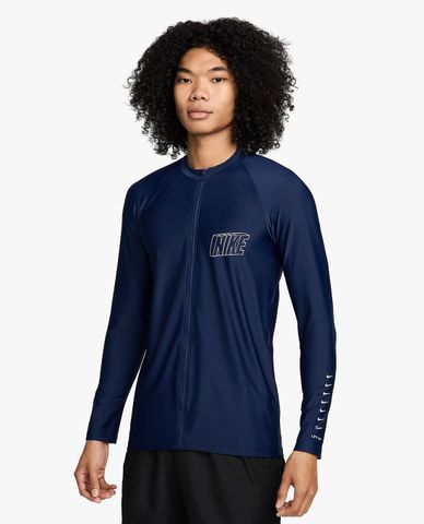  NIKE SWIM - Áo bơi nam cổ tròn tay dài phối zip 3D 