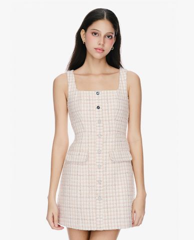  GIGI - Đầm hai dây mini cổ vuông hiện đại 