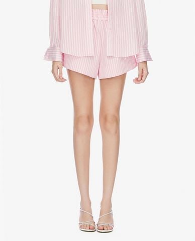  GIGI - Quần shorts nữ ống rộng kẻ sọc lưng thun 