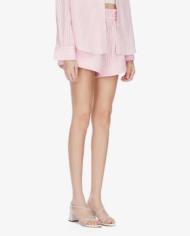  GIGI - Quần shorts nữ ống rộng kẻ sọc lưng thun 