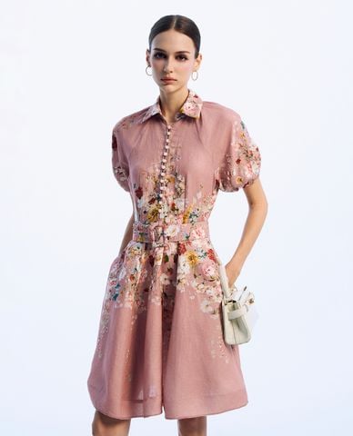  GIGI - Đầm sơ mi mini cổ bẻ tay ngắn bo gấu trẻ trung 