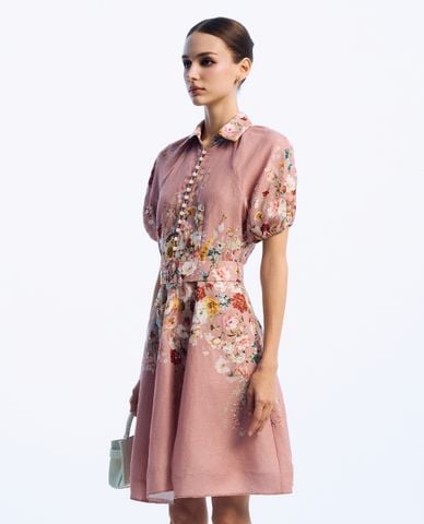  GIGI - Đầm sơ mi mini cổ bẻ tay ngắn bo gấu trẻ trung 