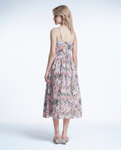  GIGI - Đầm hai dây midi phối hoa nổi bật 