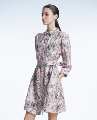  GIGI - Đầm sơ mi mini cổ bẻ tay lỡ phối thắt lưng thời thượng 