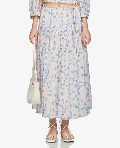  GIGI - Chân váy xếp tầng midi lưng thun 