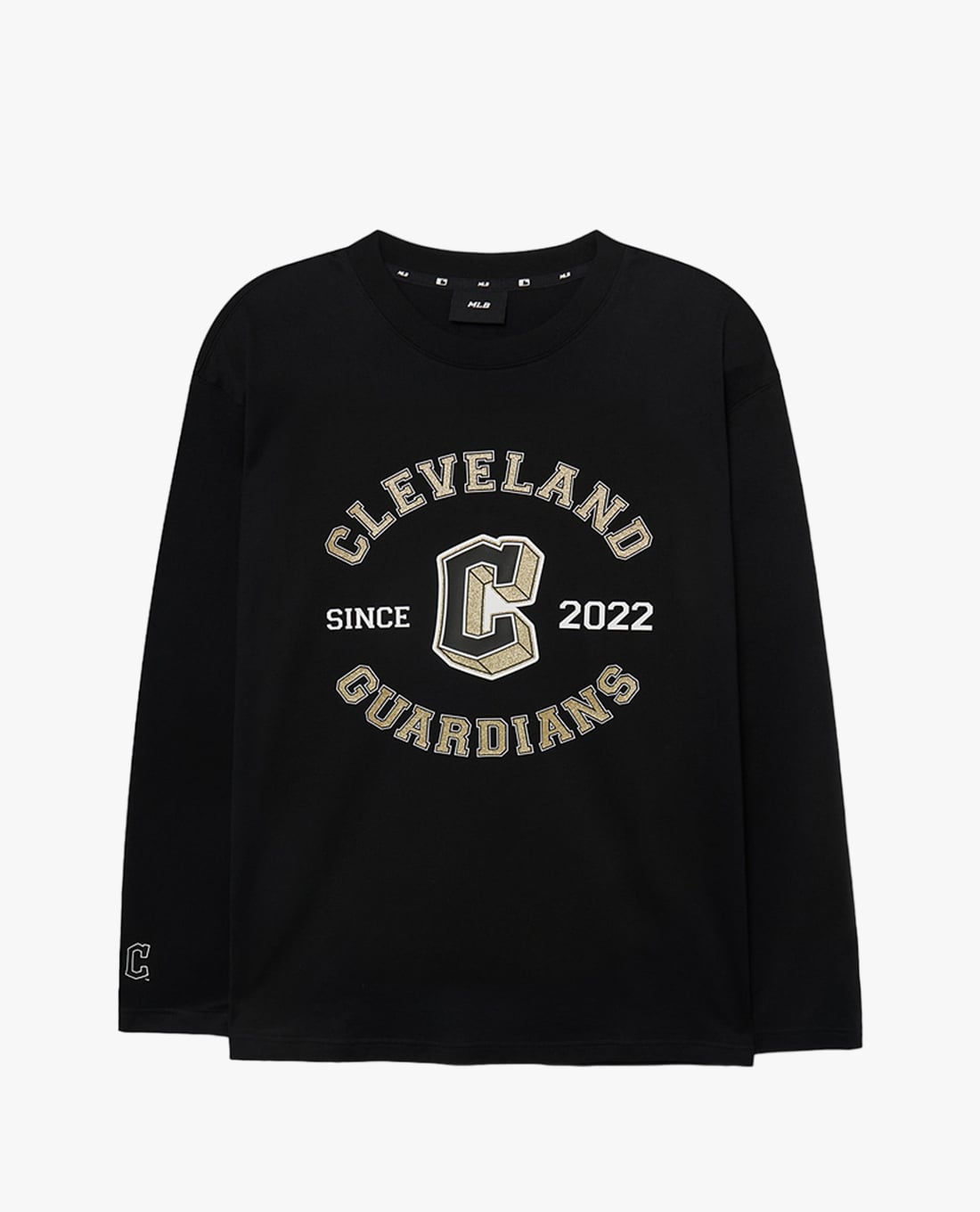 MLB - Áo thun unisex cổ tròn tay dài in logo thời trang