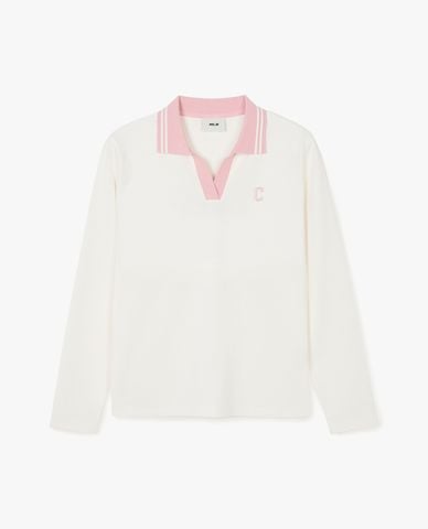  MLB - Áo polo nữ cổ bẻ tay dài Basic Small Logo 