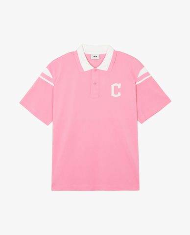  MLB - Áo polo unisex cổ bẻ tay ngắn Varsity Shoulder Color Overfit Kara 