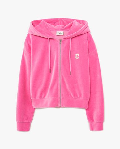  MLB - Áo khoác croptop nữ phối mũ Basic Velvet 