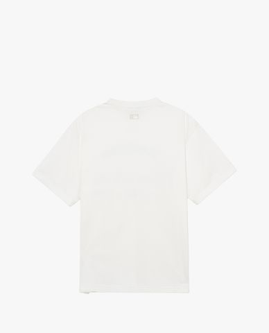  MLB - Áo thun unisex cổ tròn tay ngắn Varsity Cursive Graphic Overfit 