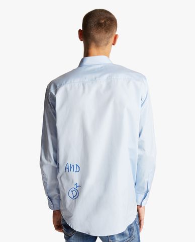  DSQUARED2 - Áo sơ mi nam cổ bẻ tay dài Relaxed Dan Graffiti 