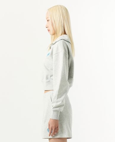  NERDY - Áo sweatshirt nữ cổ bẻ tay dài phom croptop Souffle 