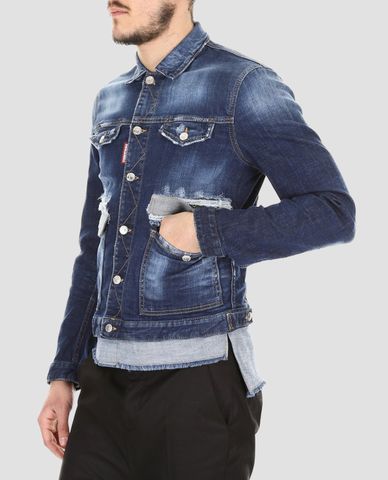  DSQUARED2 - Áo khoác nam denim Washed Blue 