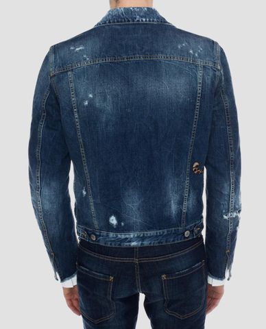  DSQUARED2 - Áo khoác nam denim họa tiết thêu Holes 