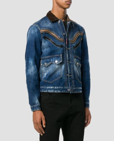  DSQUARED2 - Áo khoác nam đính bi Cowboy 