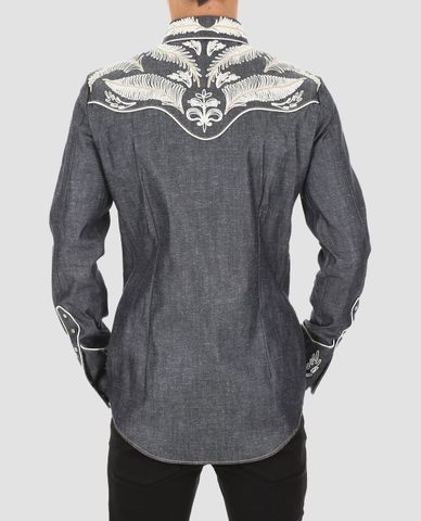  DSQUARED2 - Áo sơ mi nam denim thêu độc đáo Western 