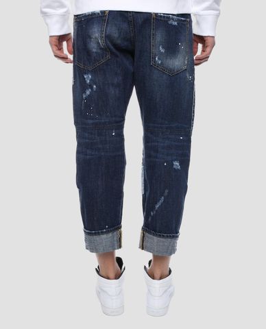  DSQUARED2 - Quần jeans nam ống rộng chấp vải Work Wear 