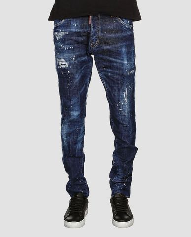  DSQUARED2 - Quần jeans nam phom suông Yellow Ripped Spots 