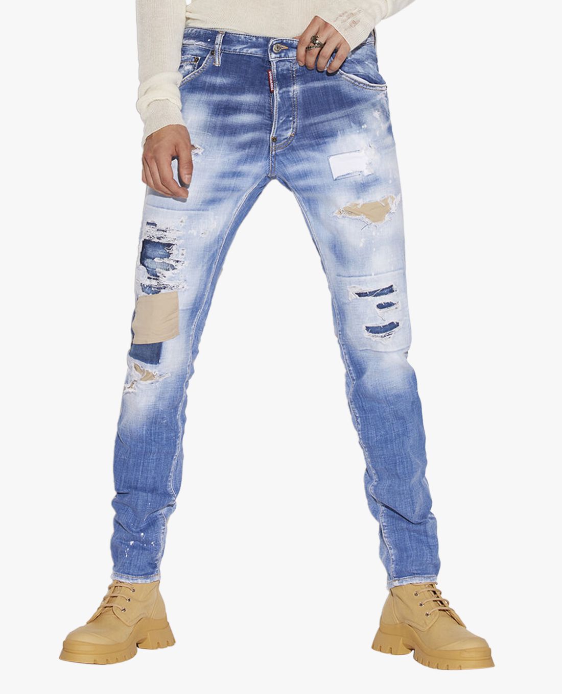 DSQUARED2 - Quần jeans nam rách vải Medium Chino Patches Wash Cool Guy  www.MaisonOnline.vn - Hàng hiệu đẹp, giá đẹp