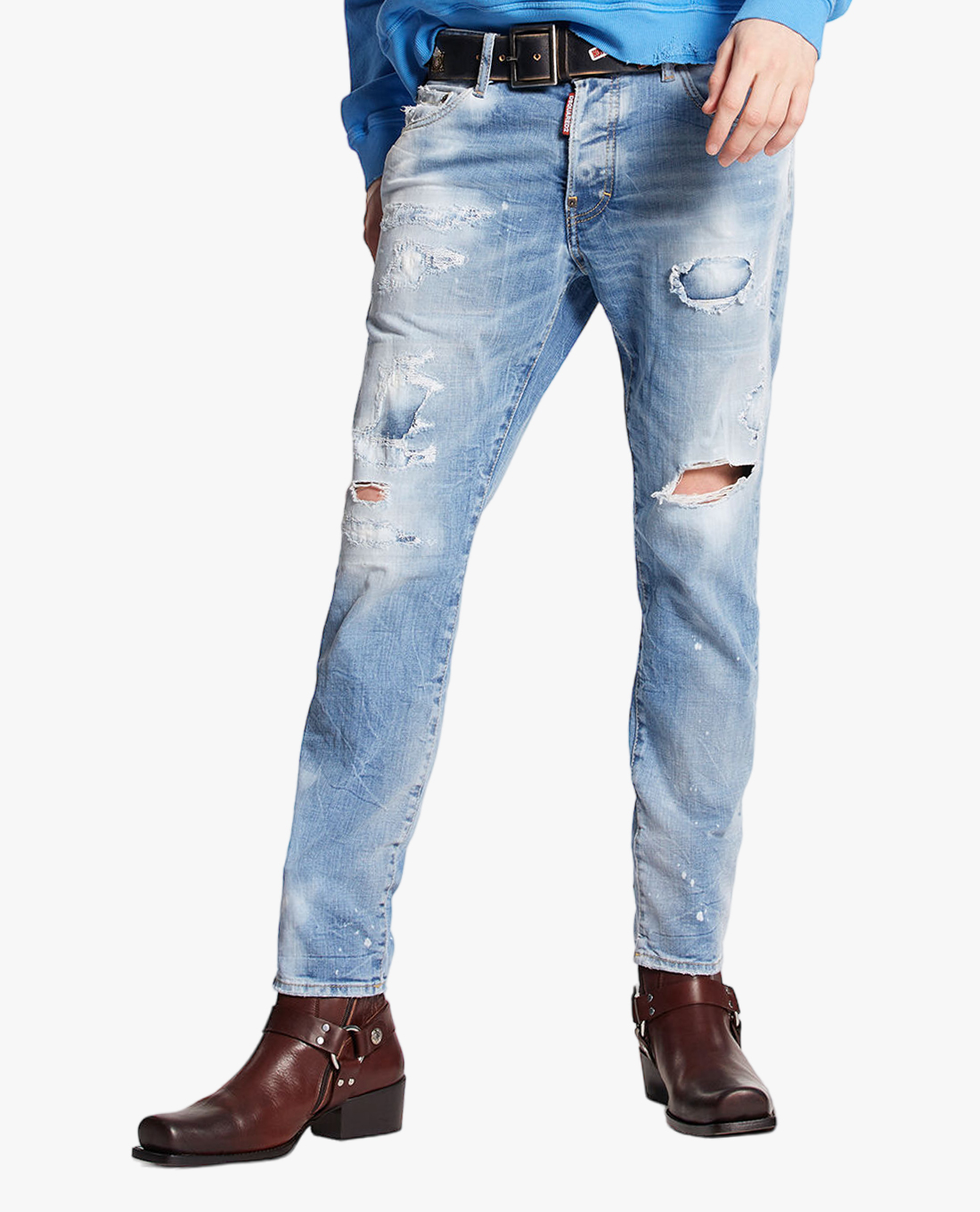 DSQUARED2 - Quần jeans nam phom ôm rách vải cá tính Ripped Wash Skater
