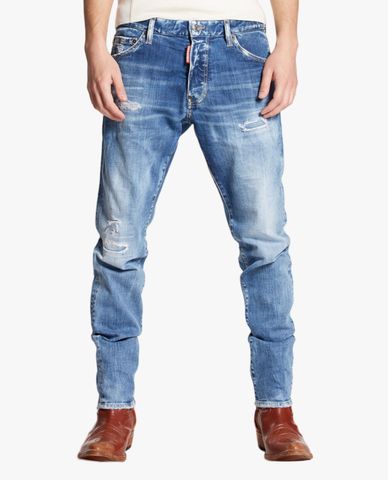  DSQUARED2 - Quần jeans nam phom ôm rách vải Medium Clean Wash 