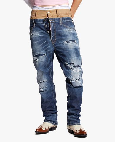  DSQUARED2 - Quần jeans nam phom ôm rách vải Medium Ripped Wash 