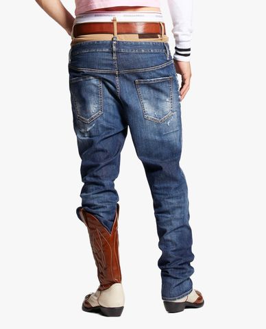  DSQUARED2 - Quần jeans nam phom ôm rách vải Medium Ripped Wash 