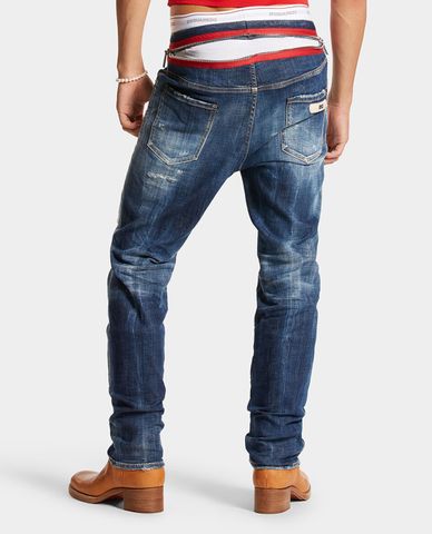  DSQUARED2 - Quần jeans nam ống đứng rách wash bạc 642 